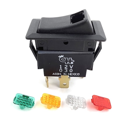 Cole Hersee Switch, Rocker, 25A Incandescent Pilot Light, Retail Clamshell 58328-101-BP